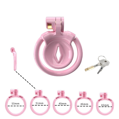 Ultra Small Sissy Negative Chastity Cage with 5 Size Rings - KeepMeLocked