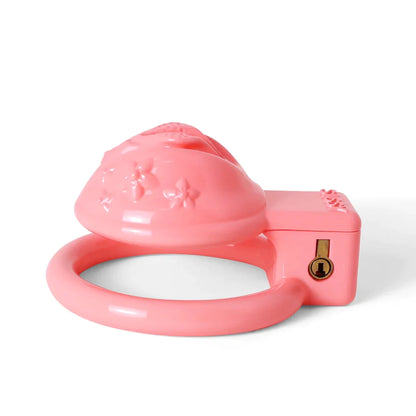 Sissy Resin 3D-Printed Chastity Cage Small Pussy Cock Cage - Pink - PinkChastity