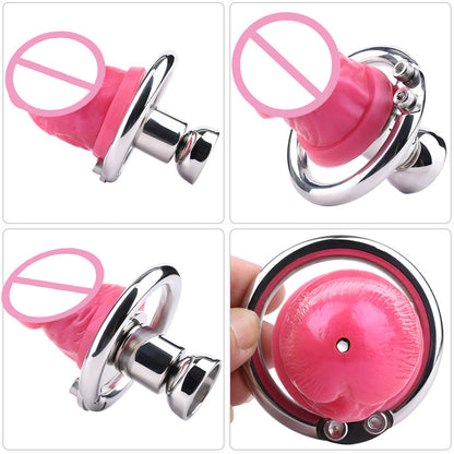 Inverted Negative Chastity Lock with Removable Dildo - KeepMeLocked