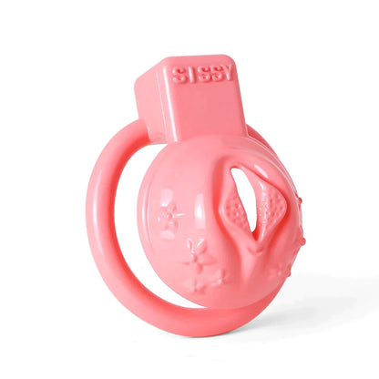 Sissy Resin 3D-Printed Chastity Cage Small Pussy Cock Cage - Purple - PinkChastity