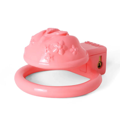 Sissy Resin 3D-Printed Chastity Cage Small Pussy Cock Cage - Pink - PinkChastity