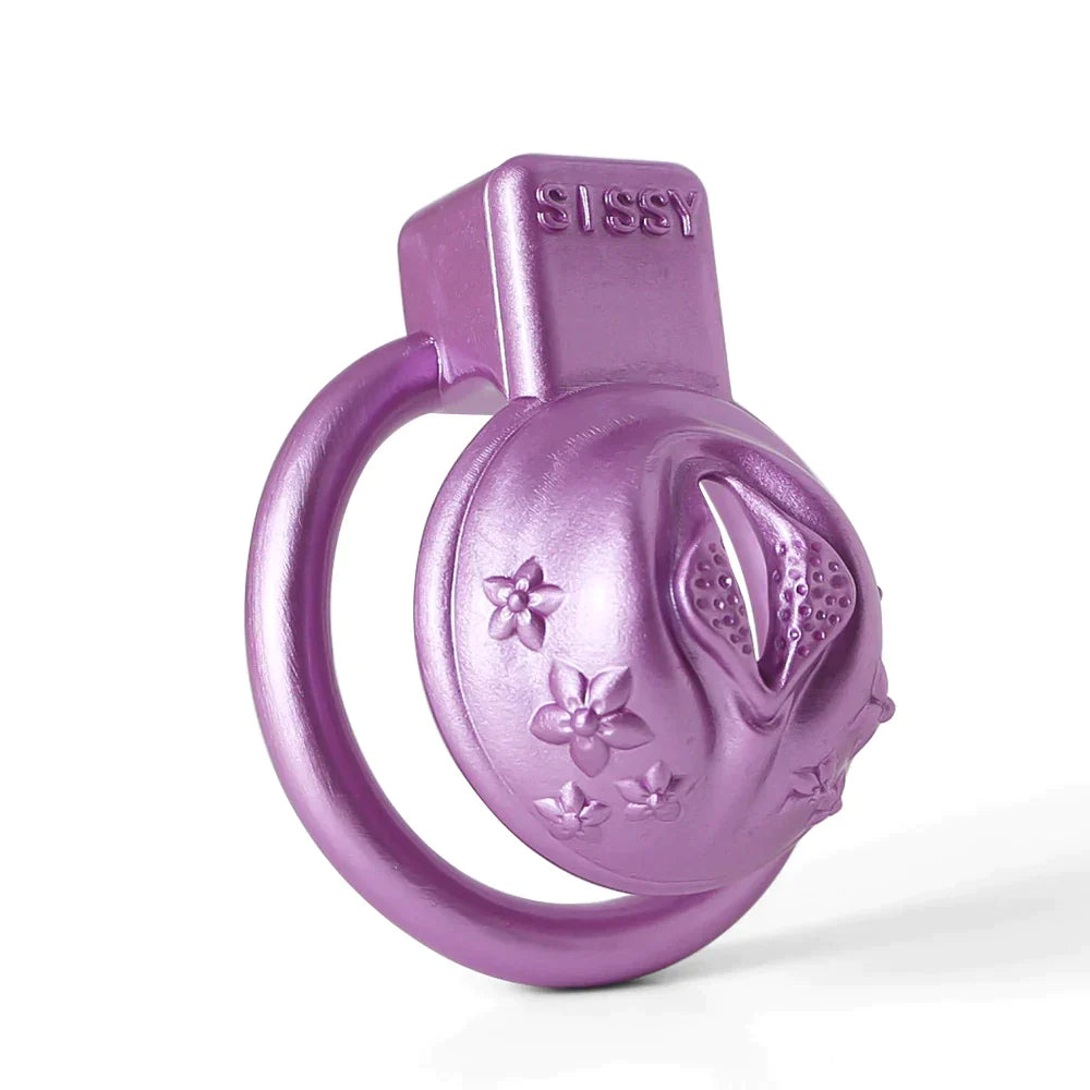 Sissy Resin 3D-Printed Chastity Cage Small Pussy Cock Cage - Purple - PinkChastity
