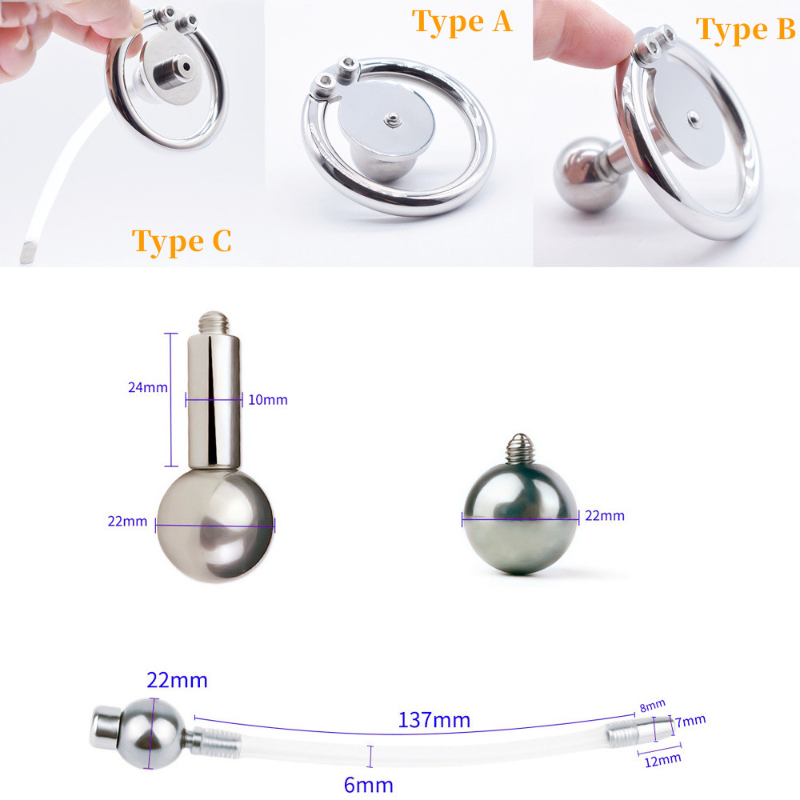 Flat Disc Inverted Chastity Cage with Steel Ball and Silicone Urethral Plug - KeepMeLocked