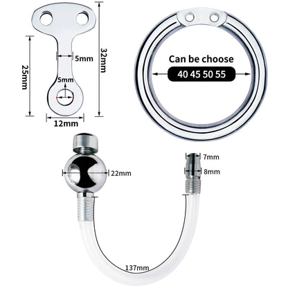 Inverted Chastity Cage with Ball and Metal Bar - KeepMeLocked