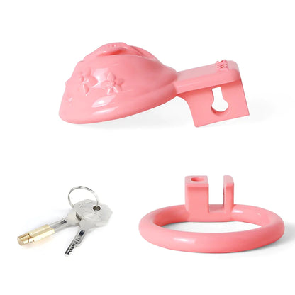 Sissy Resin 3D-Printed Chastity Cage Small Pussy Cock Cage - Pink - PinkChastity