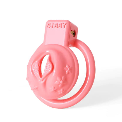 Sissy Resin 3D-Printed Chastity Cage Small Pussy Cock Cage - Pink - PinkChastity