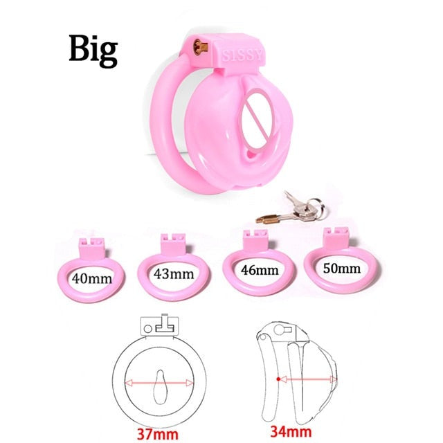 Pink Sissy Chastity Cage: Small Male Chastity Device for BDSM Bondage, Lockable Slave Penis Ring - KeepMeLocked