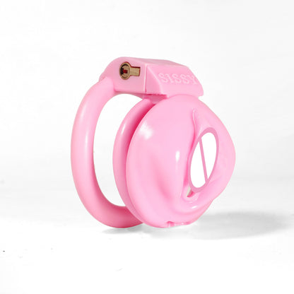 Pink Sissy Chastity Cage: Small Male Chastity Device for BDSM Bondage, Lockable Slave Penis Ring - KeepMeLocked