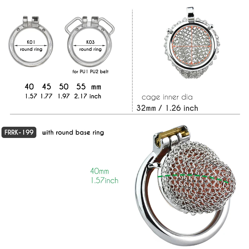 Small mesh metal chastity cage for men soft penis sleeve male chastity device