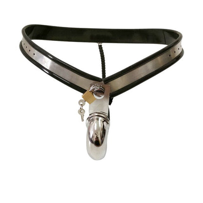 Male Chastity Belt: Stainless Steel Double and Single Wire Cock Cage with Lockable Pants - KeepMeLocked