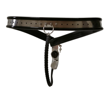 Male Chastity Belt: Stainless Steel Double and Single Wire Cock Cage with Lockable Pants - KeepMeLocked