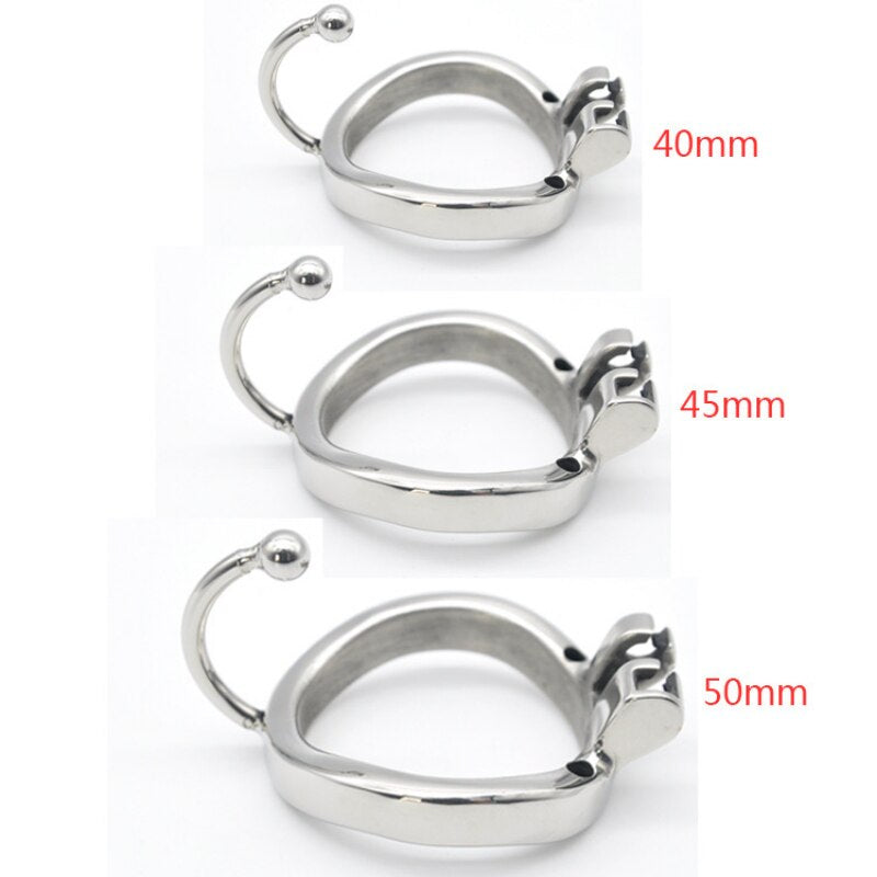 Male Chastity Cock Cage: Stainless Steel Hollow Breathable Sleeve with Urinary Catheter Tube Lock - KeepMeLocked