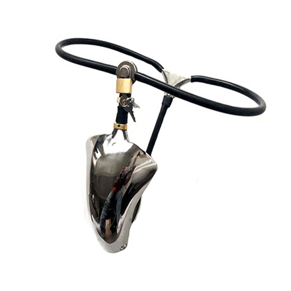 Cock Cage Chastity Belt: Stainless Steel Male Slave Panties with Thigh Cuffs, Chain Shield, and Locking Design - KeepMeLocked