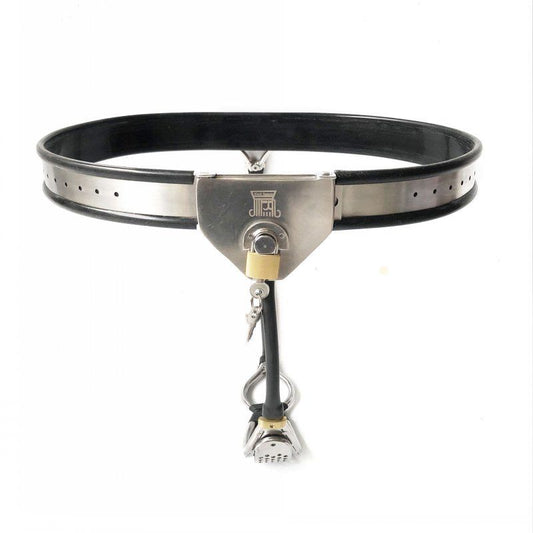Stainless Steel Female Chastity Belt with Anus Ring and Silicone Liner - KeepMeLocked