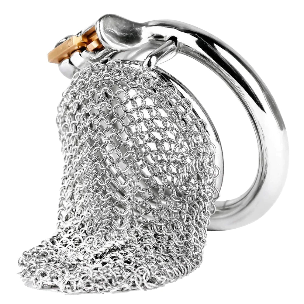 mesh metal chastity cage for men 4 inches penis sleeve