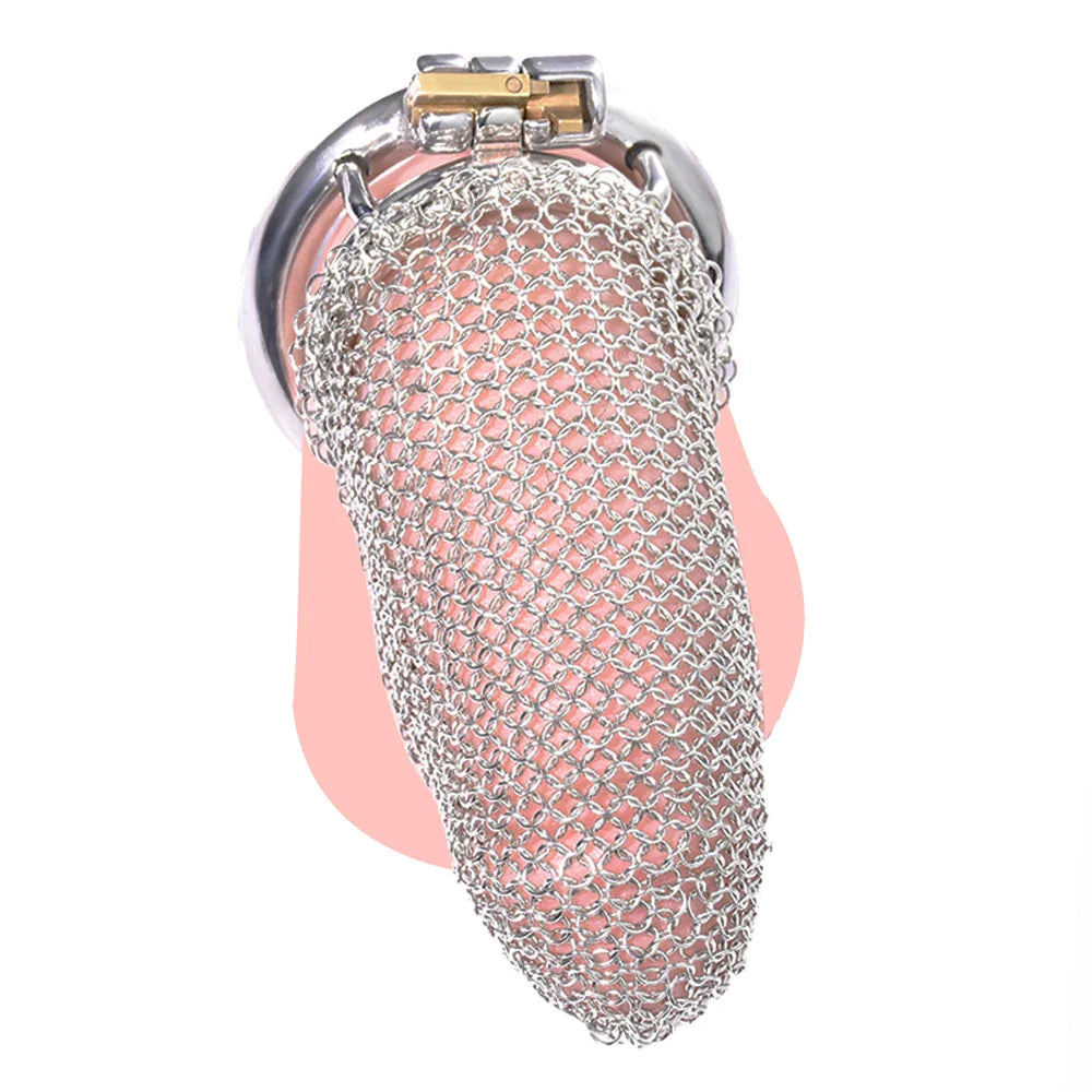 mesh metal chastity cage for men soft penis sleeve male chastity device