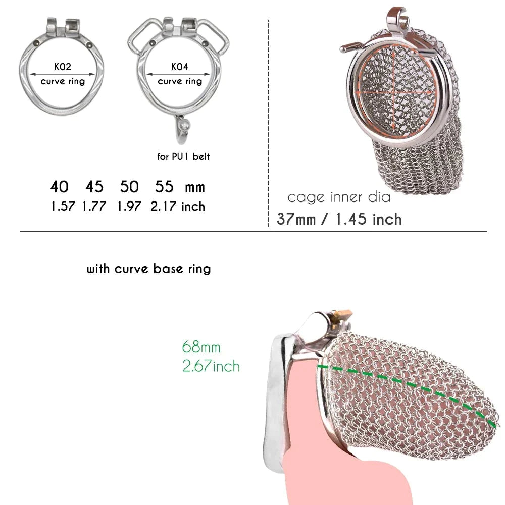 mesh metal chastity cage for men soft penis sleeve male chastity device