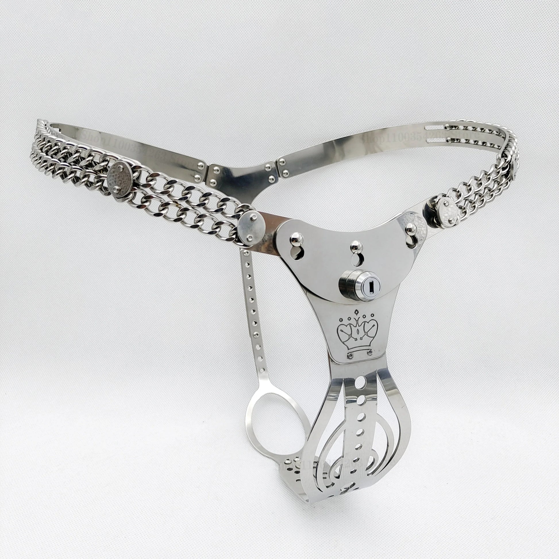 Metal Chastity Belt For Women with Removable Viginal and Anal Plugs - KeepMeLocked