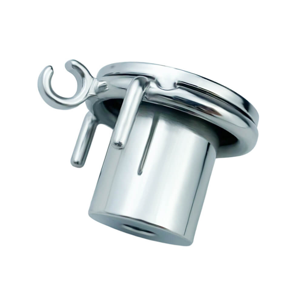 Stainless Steel Flat Chastity Cage with a Built-in Catheter - KeepMeLocked