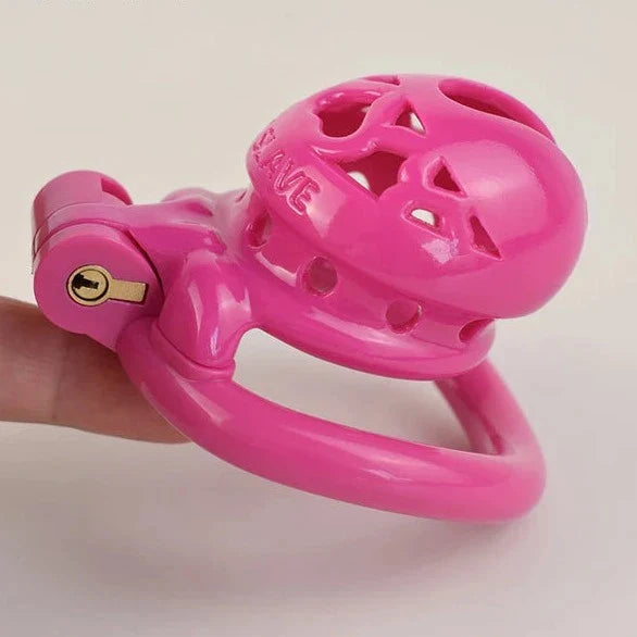 pink cockcage penis lock for sex slave submissive sissy